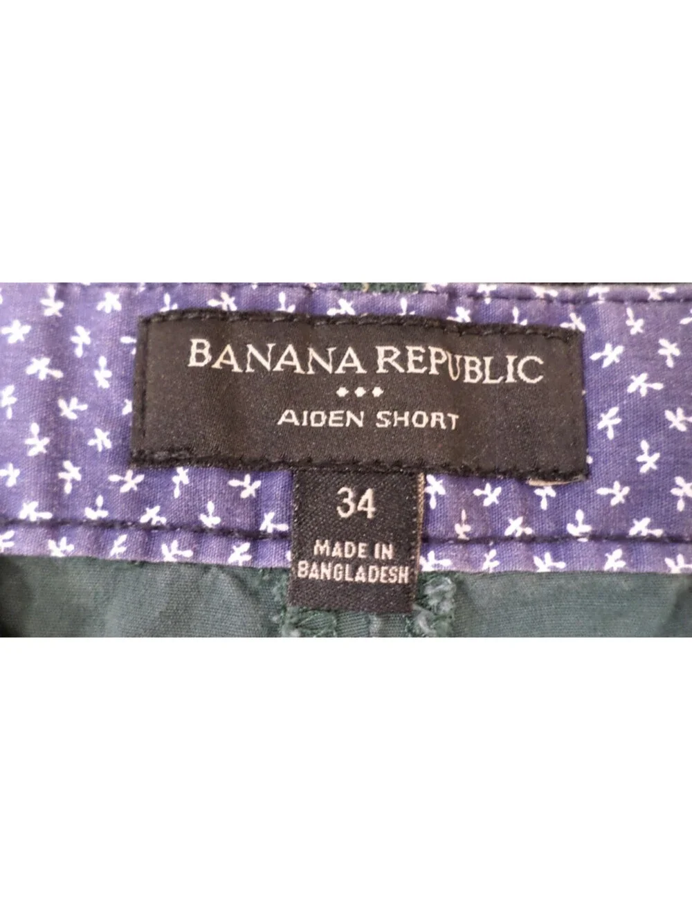 DESINGER BANANA REPUBLIC AIDEN SHORT COTTON BLEND CASUAL WORK GREEN SHORTS 34